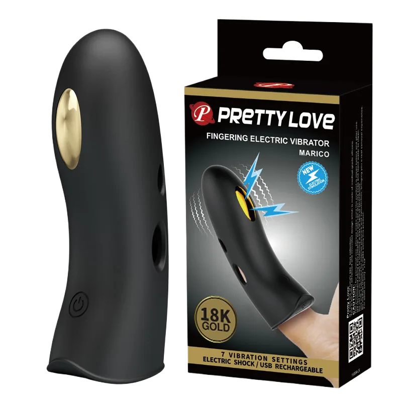 Pretty Love Marico 18k Gold Electric Finger Vibrator with Rechargeable Battery