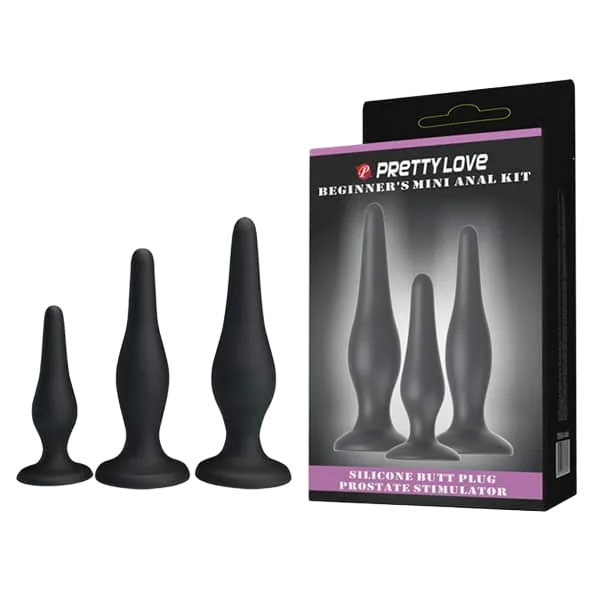 Pretty Love Mini Silicone Anal Plug Set Beginner Friendly