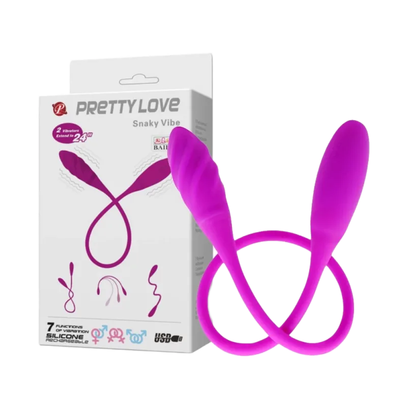 Pretty Love Snaky Vibe Dual Head Egg Vibrator Silicone