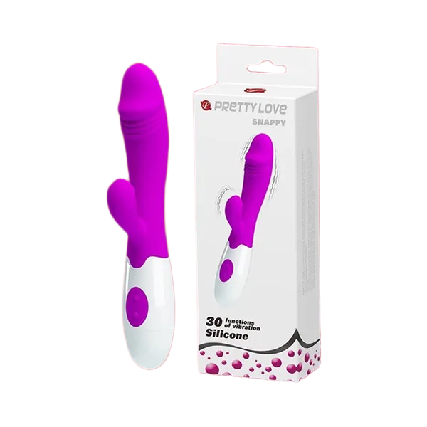Pretty Love Snappy Handheld Dildo with Clitoral Stimulator