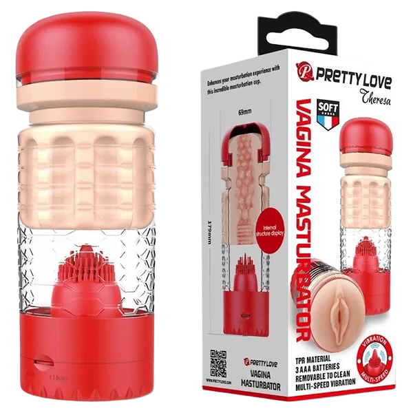 Pretty Love Theresa Tongue Licking Vibrating Male Masturbator