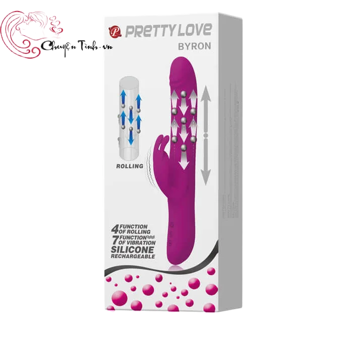 Prettylove Byron Bi Vibrating Massage Silicone Dildo