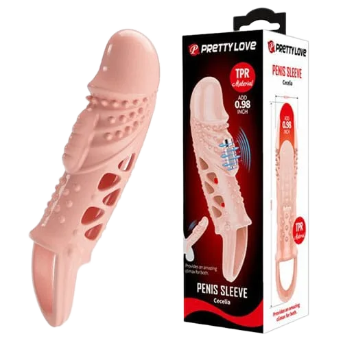 PrettyLove Cecelia Vibrating Textured Dildo with Ring