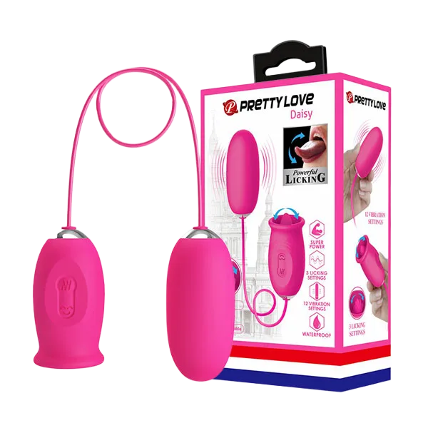 PrettyLove Daisy 12 Mode Vibrating Egg with Tongue