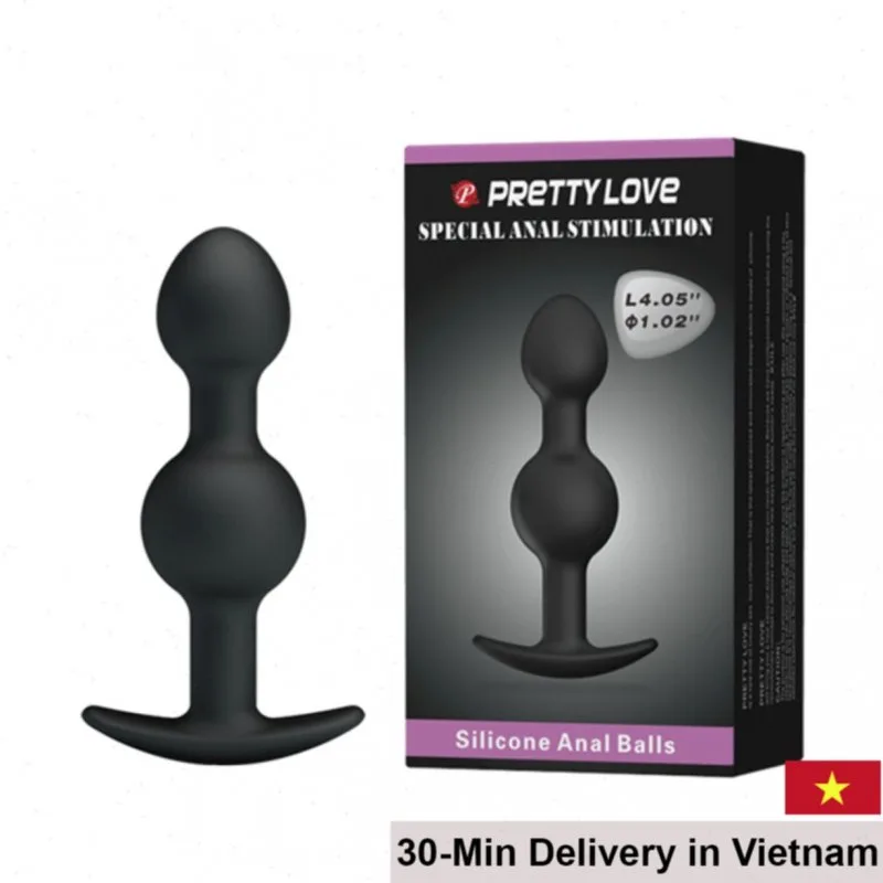 PrettyLove Dual Ball Anal Plug Flexible Silicone