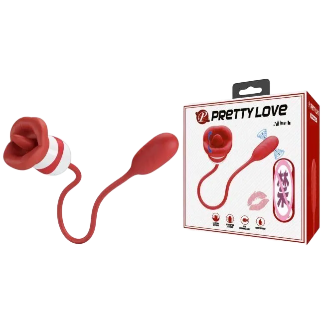 Prettylove Dual-End Licking Vibrator Silicone Pleasure