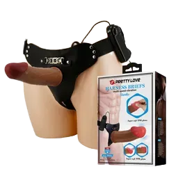 PrettyLove Hollow Strap-On Dildo with Multiple Vibration Modes
