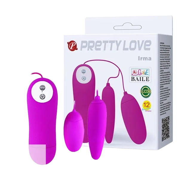 PrettyLove Irma Dual-Head Silicone Vibrating Egg