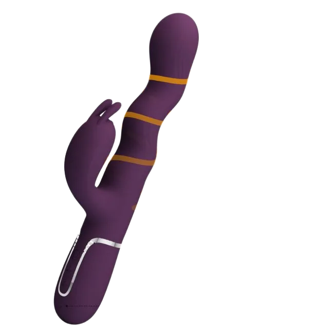 Prettylove Laursen 3D rabbit vibrator dual stimulation zigzag silicone soft
