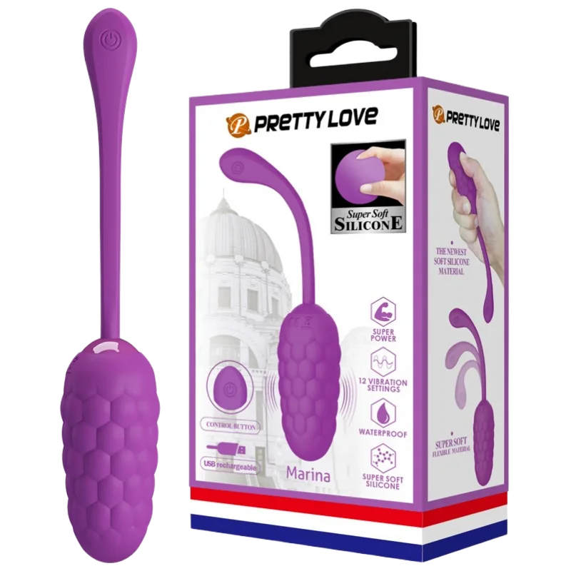 Prettylove Marina 12 Mode G-Spot Rechargeable Silicone Love Egg