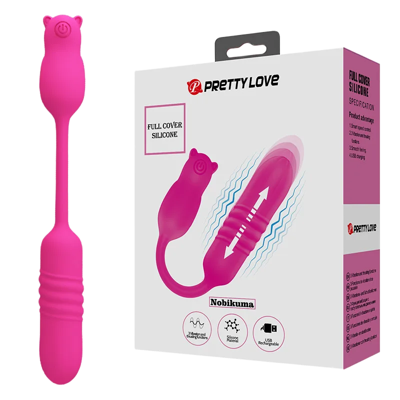 PrettyLove Nobikuma Thrusting Vibrator Egg Silicone 24.5x3cm