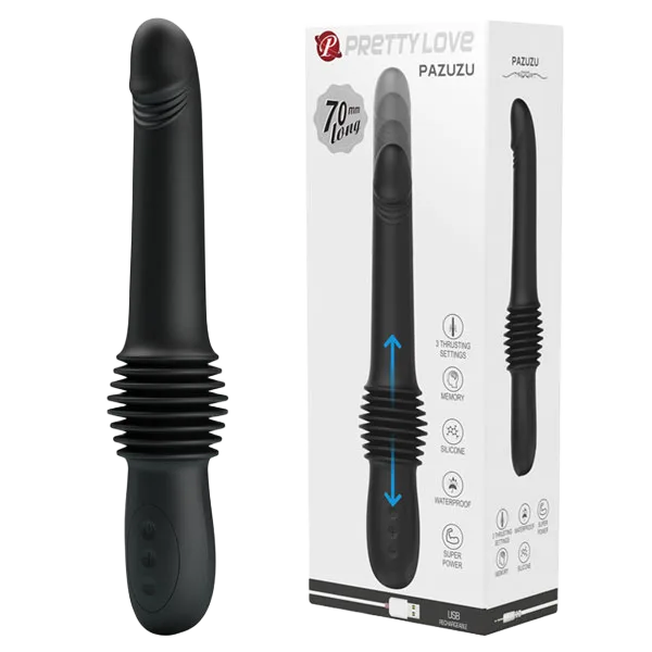 PrettyLove Pazuzu Powerful Rumble Thrusting Dildo with Strong Vibes