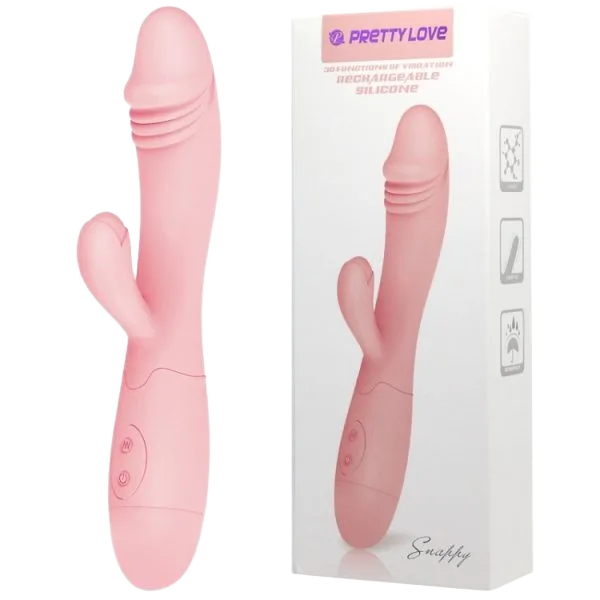 PrettyLove Pink Rechargeable Dual Vibrating Dildo