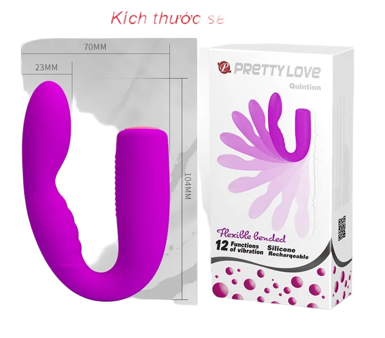 Prettylove Quintion U-Shaped Multi-Speed Silicone Couples Vibrator