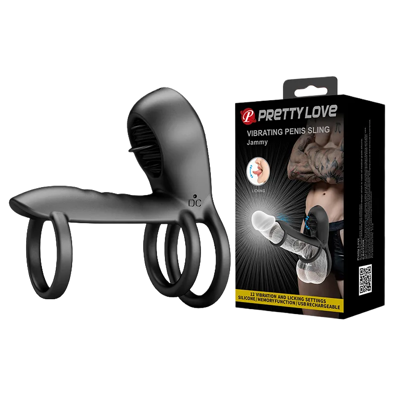 Prettylove Sling Premium Penis Ring Vibrator Extended Play