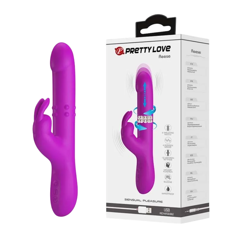 Pretylove Reese Rabbit Vibrating Rotating Bi-Stimulation Toy
