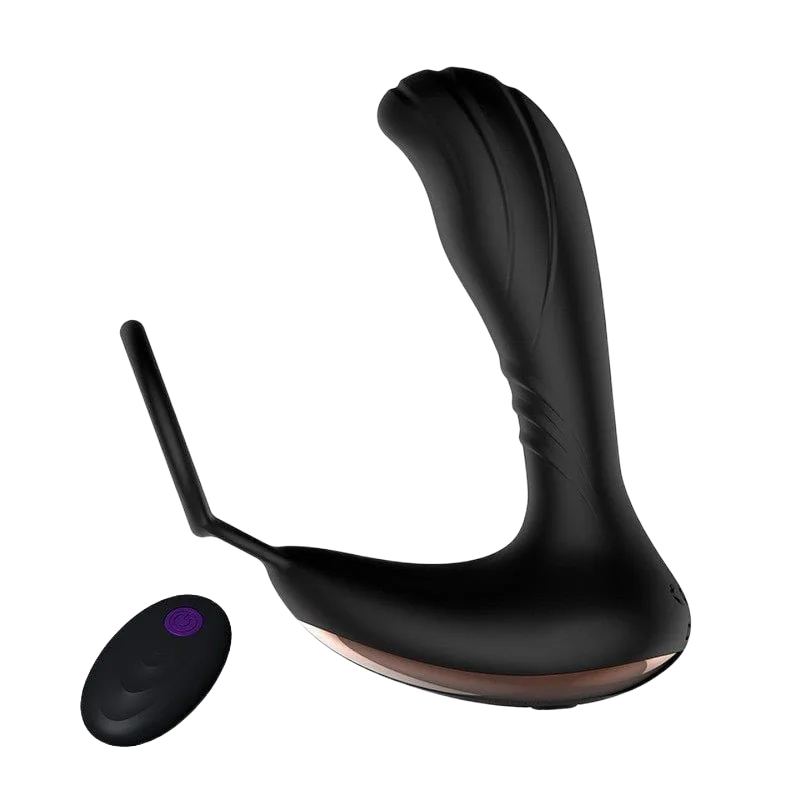 Prostate vibrating massager with cock ring USB rechargeable