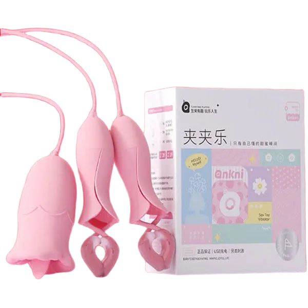 Punch Tongue Licking Vibrating Egg with Nipple Clip Sensation