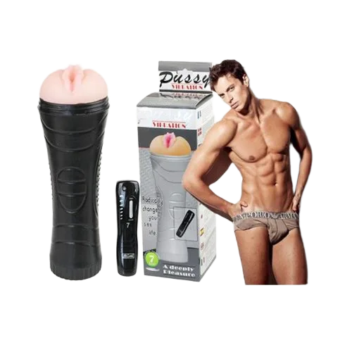 Pussy Vibration Flashlight Male Masturbator with 7 Modes