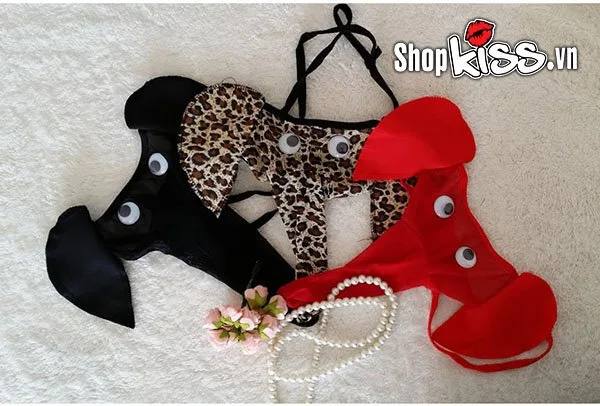 Men’s Sexy Cotton Kinky Elephant Thong Underwear in Red Black — photo 4