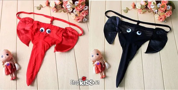 Men’s Sexy Cotton Kinky Elephant Thong Underwear in Red Black — photo 5
