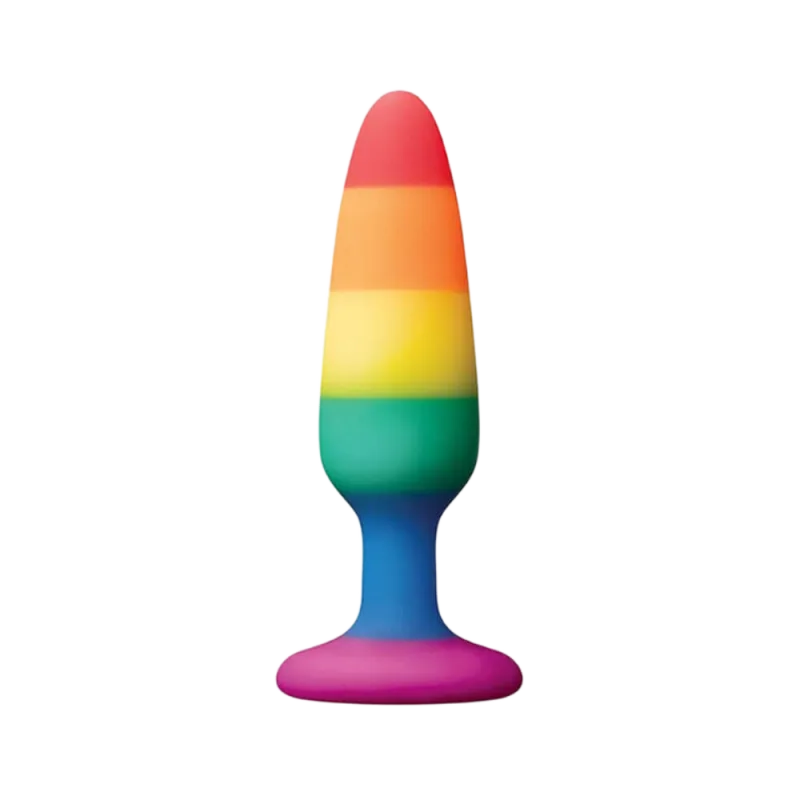 Rainbow Silicone Anal Plug Flexible Rainbow Colors