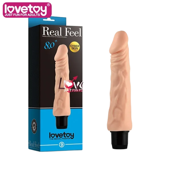 Realfeel Silicone Vibrating Penis 20cm Veiny Soft Realistic
