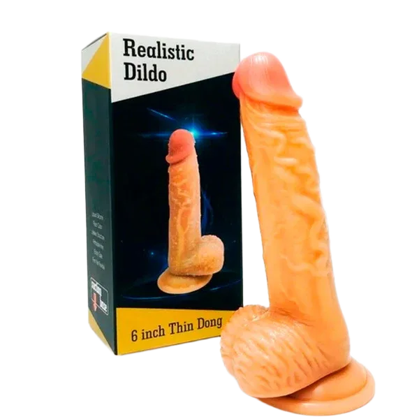 Realistic 6 Inch Thin Dong Dildo 12x3cm Soft Silicone