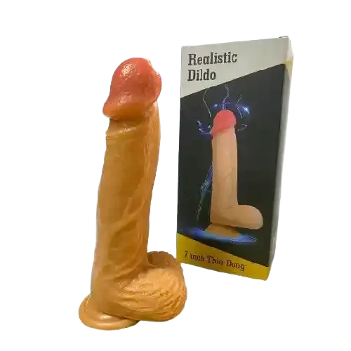 Realistic 7-inch Dildo No Vibrations Skin Tone Suction Base Safe