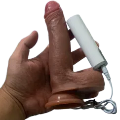 Realistic Double Layer Silicone Vibrator with Rotation 18cm