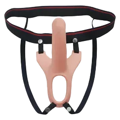 Realistic Hollow Strap-On Silicone Dildo 14cm Flexible Male Use
