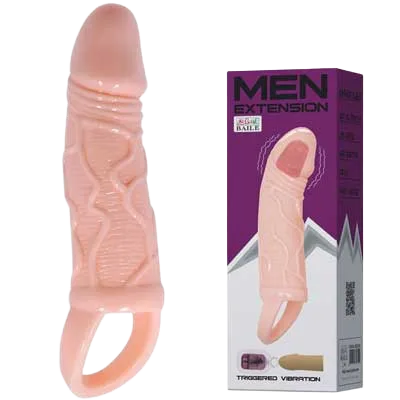 Realistic Vibrating Dildo Condom with Strap for Longer