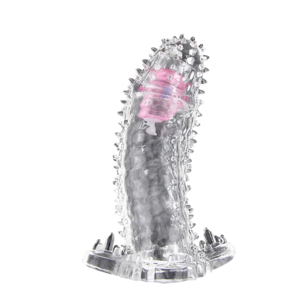 Rechargeable Spiked Cock Sleeve with Vibration BD07