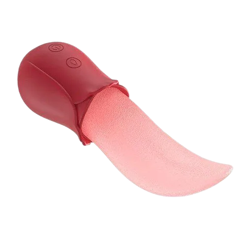 Red Rose G-Spot Clitoral Tongue Vibrator Silicone