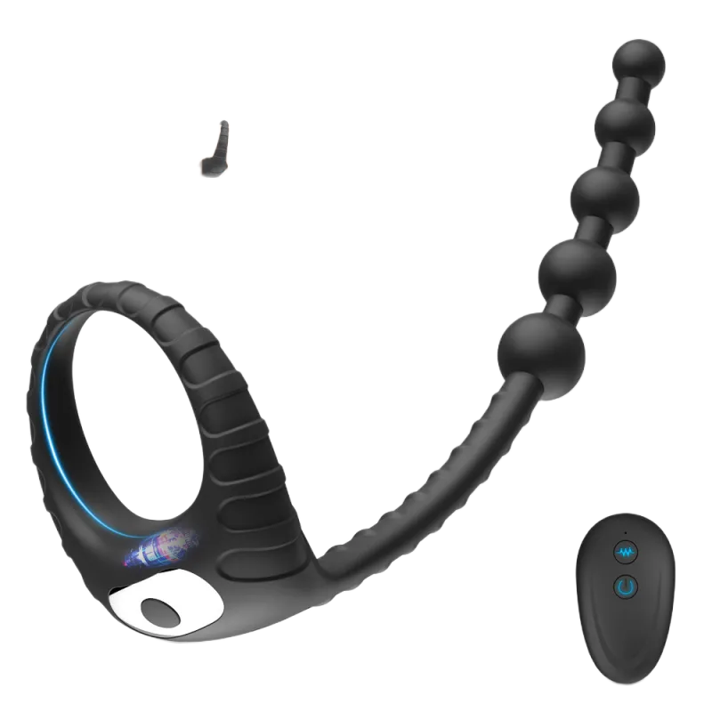 Remote Control Beaded Anal and Scrotum Massage Ring