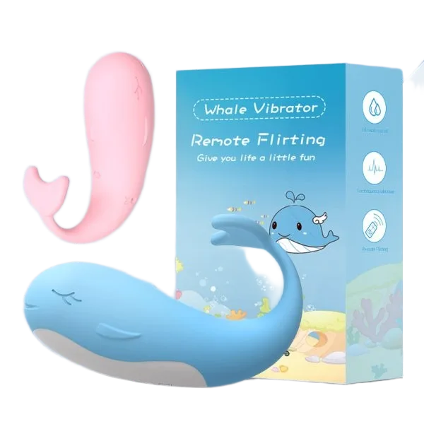Remote-Control Dolphin Heating Mini Vibrator Pink Blue
