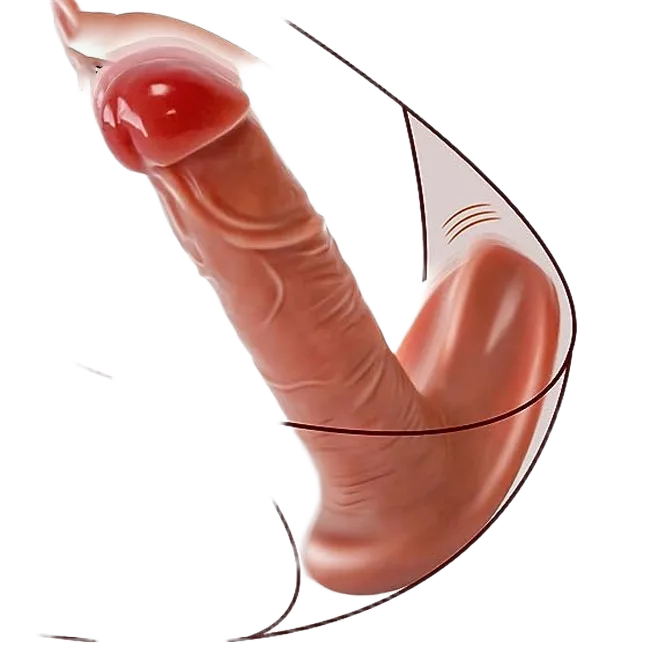 Remote Control Heated Vibrating Strap-On Dildo 13cm