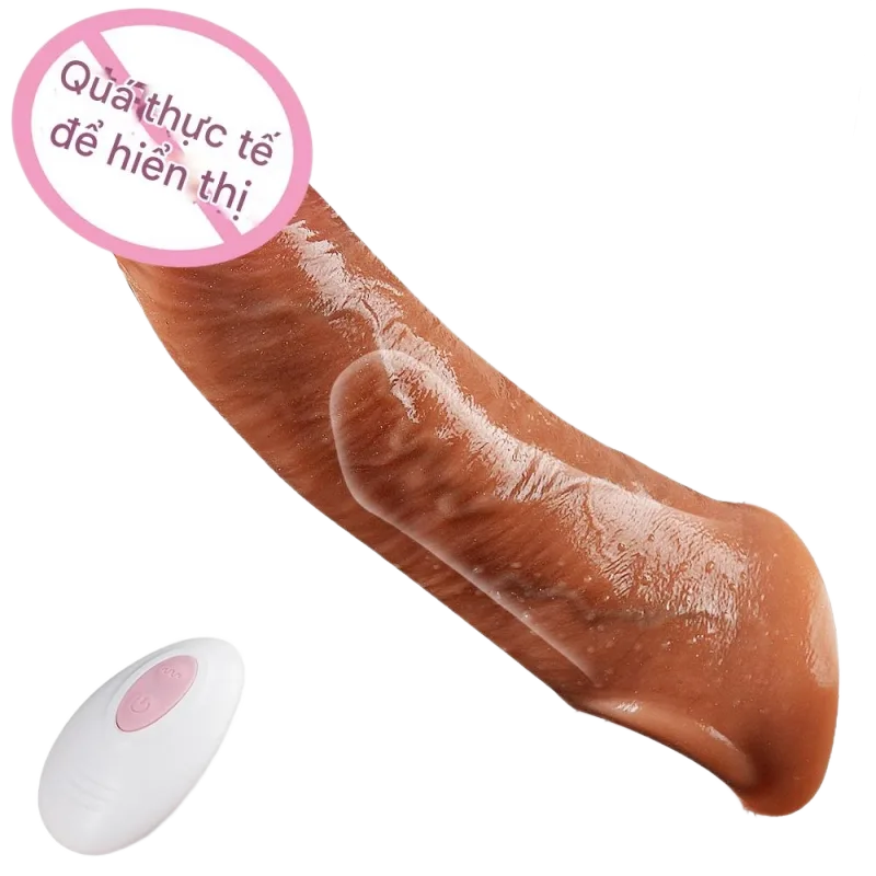Remote Control Rechargeable Silicone Vibrating Penis Sleeve