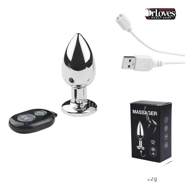 Remote Control Stainless Steel Anal Plug Waterproof Massage