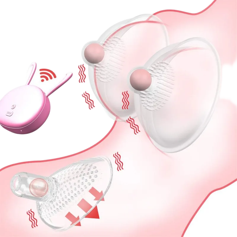Remote-Controlled Silicon Breast Massage Vibrator 10 Modes