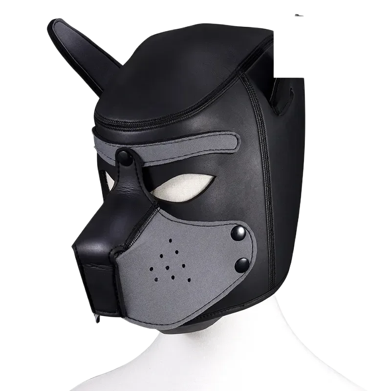Removable Muzzle BDSM Dog Hood Stretchy Cosplay Mask