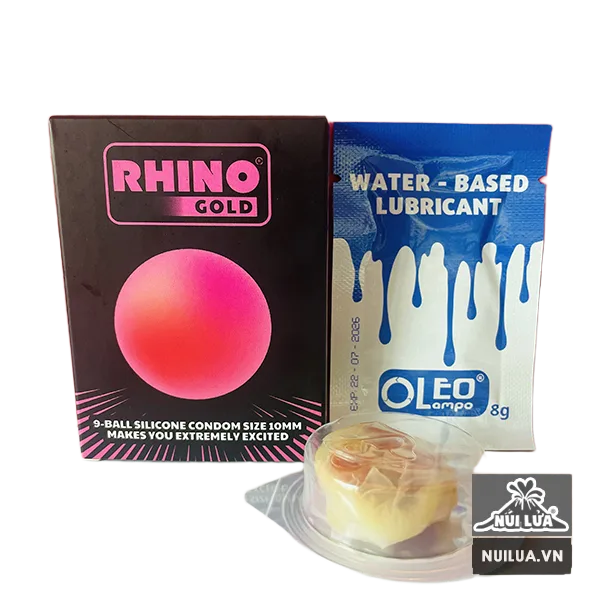 Rhino Gold Large Beaded Condom Intense Pleasure