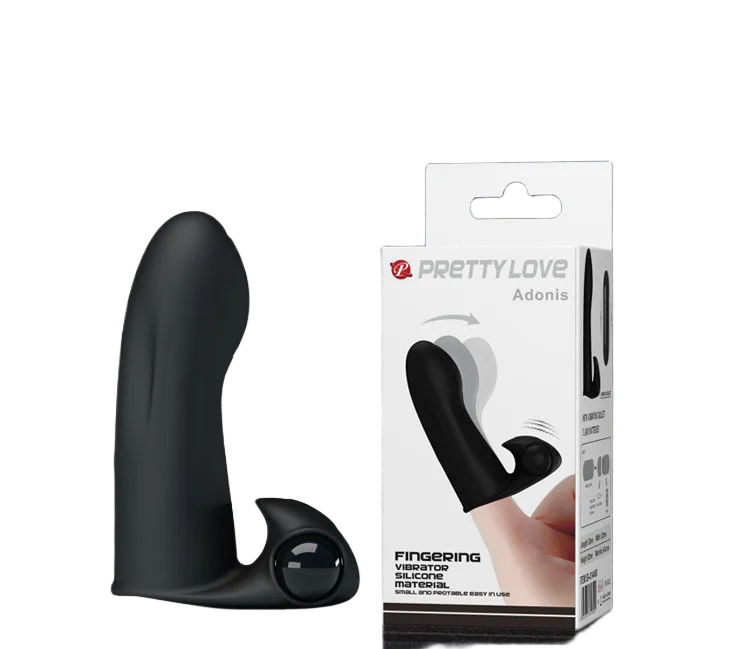 Ribbed Finger Sleeve Vibrating G Spot Massager Black-Purple Intense