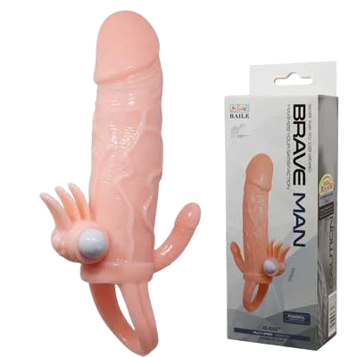 Ribbed Vibrating Penis Extender Condom Adjustable Strap Soft Silicone