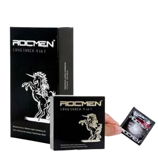 Rocmen Black Condoms Delay Climax Extra Lubricated Pack of 12