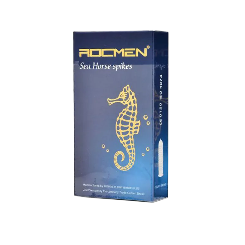 Rocmen Sea Horse Spike Ribbed Condoms Delay Ultra Thin