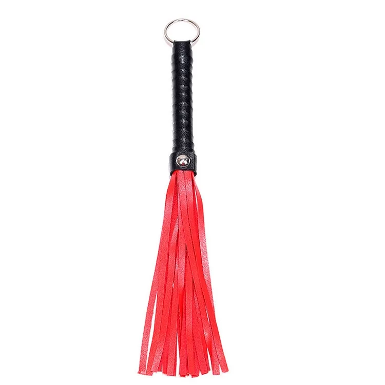 Black Red Leather Crop Whip Stimulating Sensation Toy — photo 2