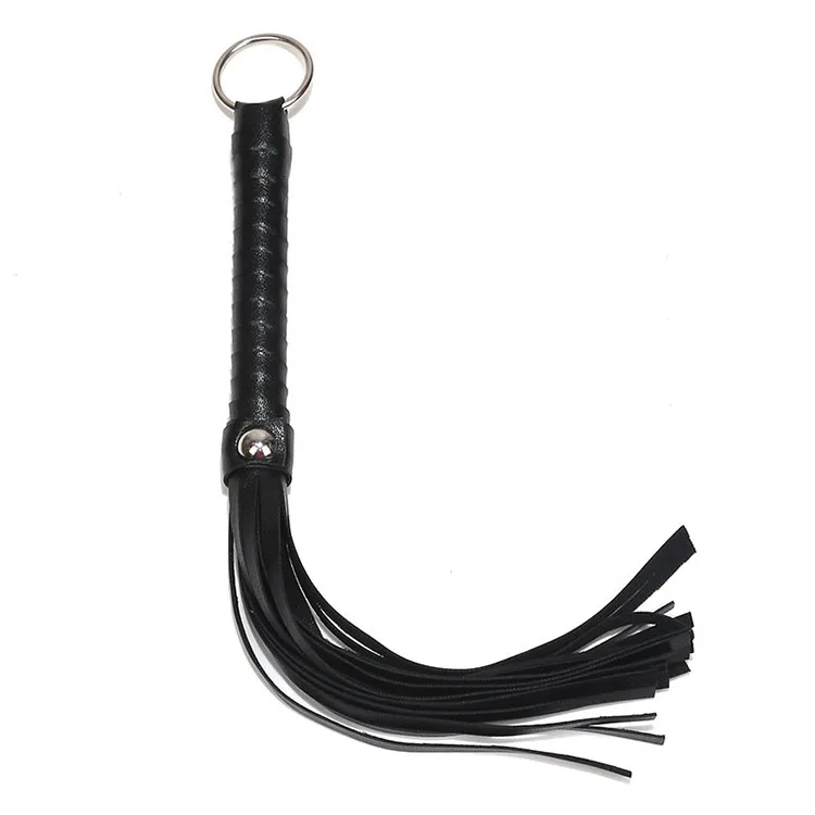 Black Red Leather Crop Whip Stimulating Sensation Toy — photo 3