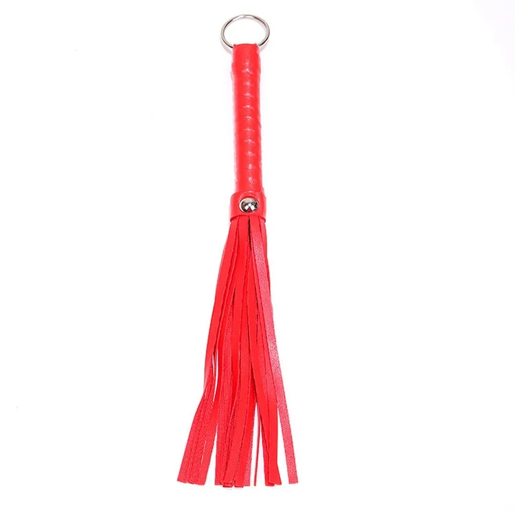 Black Red Leather Crop Whip Stimulating Sensation Toy — photo 4