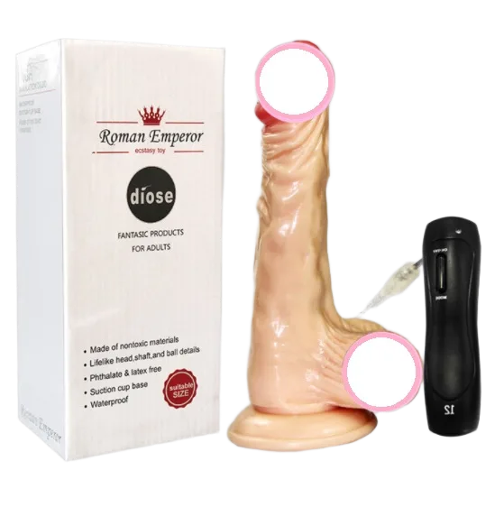 Roman Emperor wall mount vibrating silicone dildo